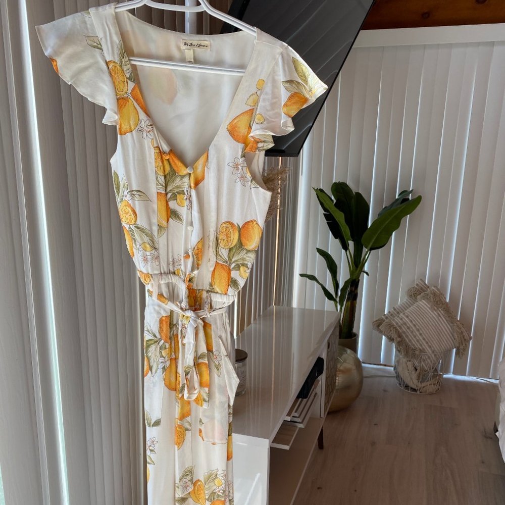 For Love And Lemons White and Orange Dress